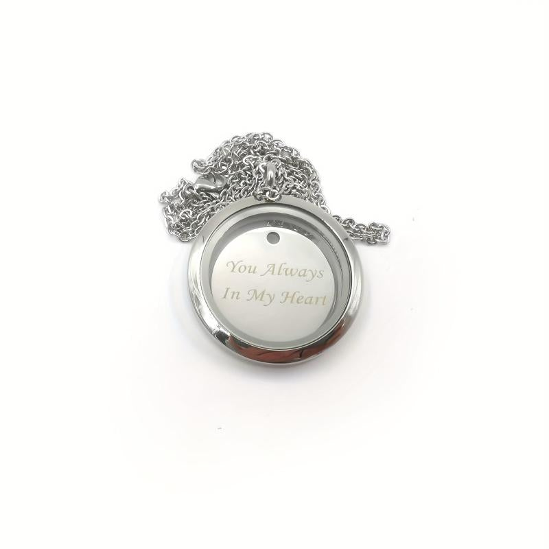 Custom Silver Screw Cap Pet Memorial Pendant Engraved Name Years Silver Plate