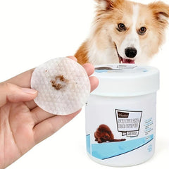 130pcs Pet Eye Wash Pads for Dogs and Cats - Tear Stains Ear Earwax Removal