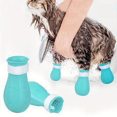 4pcs Cat Bathing Foot Cover Silicone Anti Grasping Foot Cover