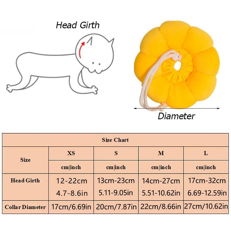 Sunflower Plush Pet Collar for Cats - Autumn/Winter Warmth - Cat Accessories