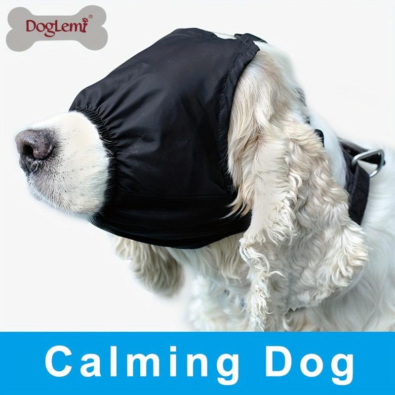 Dog Calming Cap & Eye Mask: Reduce Anxiety, Car Sickness, Grooming Stress