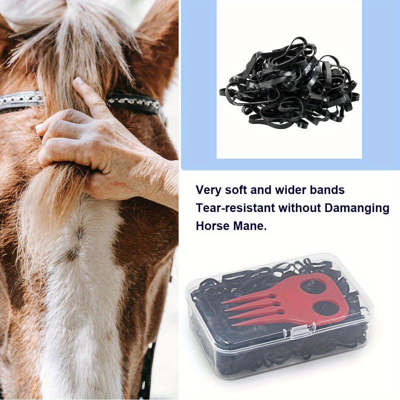 High Horse Braiding Silicone Gel Bands, Plastic Mane Comb Set