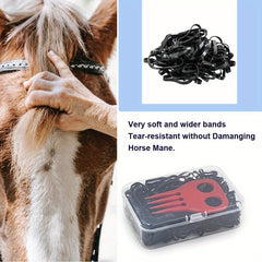 High Horse Braiding Silicone Gel Bands, Plastic Mane Comb Set
