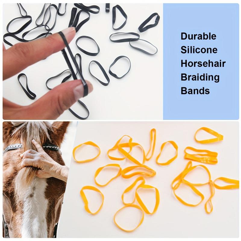 High Horse Braiding Silicone Gel Bands, Plastic Mane Comb Set