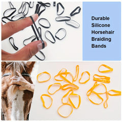 High Horse Braiding Silicone Gel Bands, Plastic Mane Comb Set