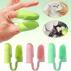 Small Pets Double Finger Toothbrush for Easy Teeth Cleaning
