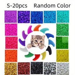20pcs Cat Nail Caps with Adhesives & Applicators