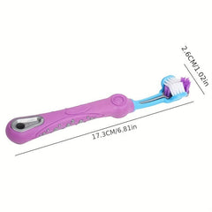 Triple Sided Pet Toothbrush for Dogs and Cats