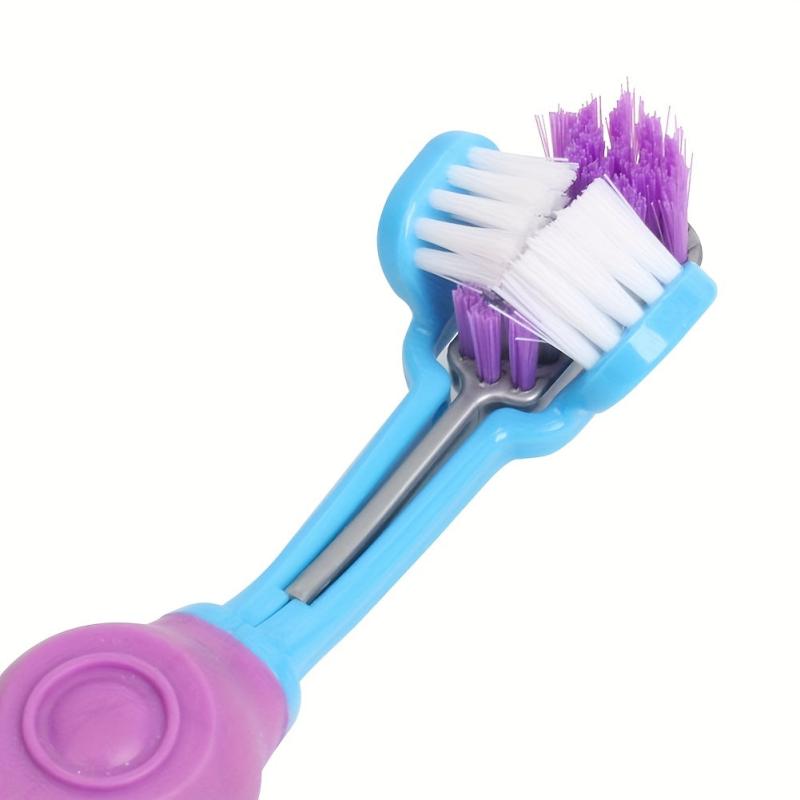 Triple Sided Pet Toothbrush for Dogs and Cats