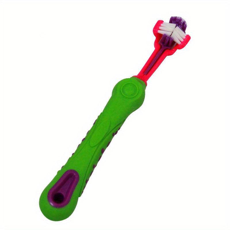 Triple Sided Pet Toothbrush for Dogs and Cats