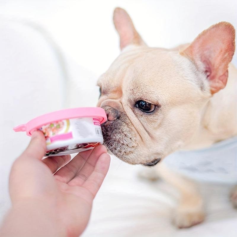 Universal Silicone Pet Food Can Lid 7.62 cm with Spoon