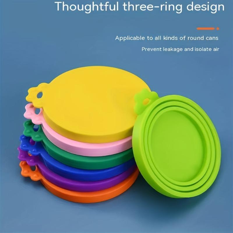 Universal Silicone Pet Food Can Lid 7.62 cm with Spoon