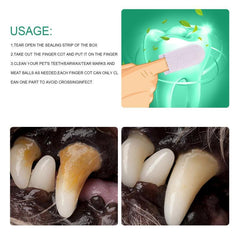 20pcs Pet Teeth Cleaning Disposable Finger Cot Wet Wipes for Cat Dog Oral Care