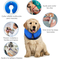 Soft Inflatable Dog Cone Collar Adjustable Recovery Comfy Elizabethan Collar