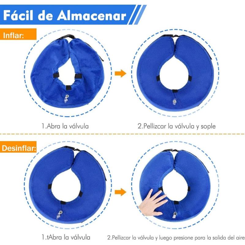 Soft Inflatable Dog Cone Collar Adjustable Recovery Comfy Elizabethan Collar