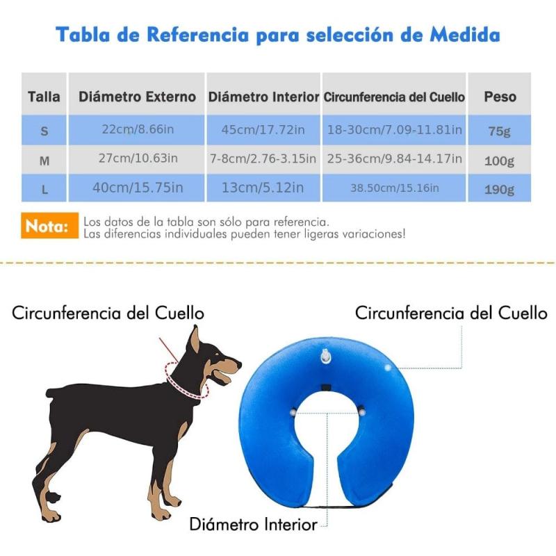 Soft Inflatable Dog Cone Collar Adjustable Recovery Comfy Elizabethan Collar