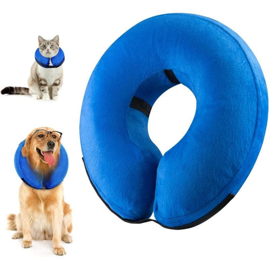 Soft Inflatable Dog Cone Collar Adjustable Recovery Comfy Elizabethan Collar