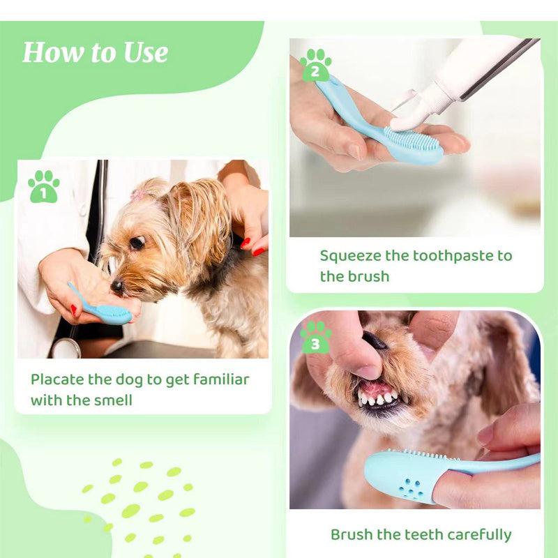 Pet Silicone Finger Toothbrush for Cats and Dogs