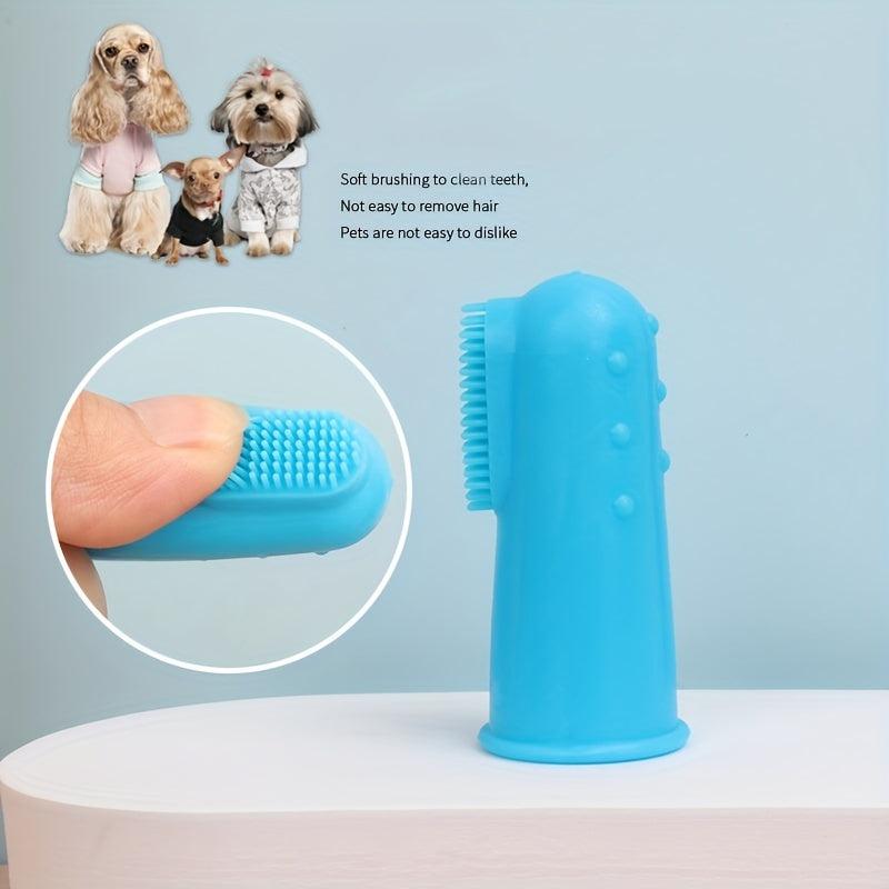 4 Pack Pet Finger Toothbrush Soft Silicone Bristles