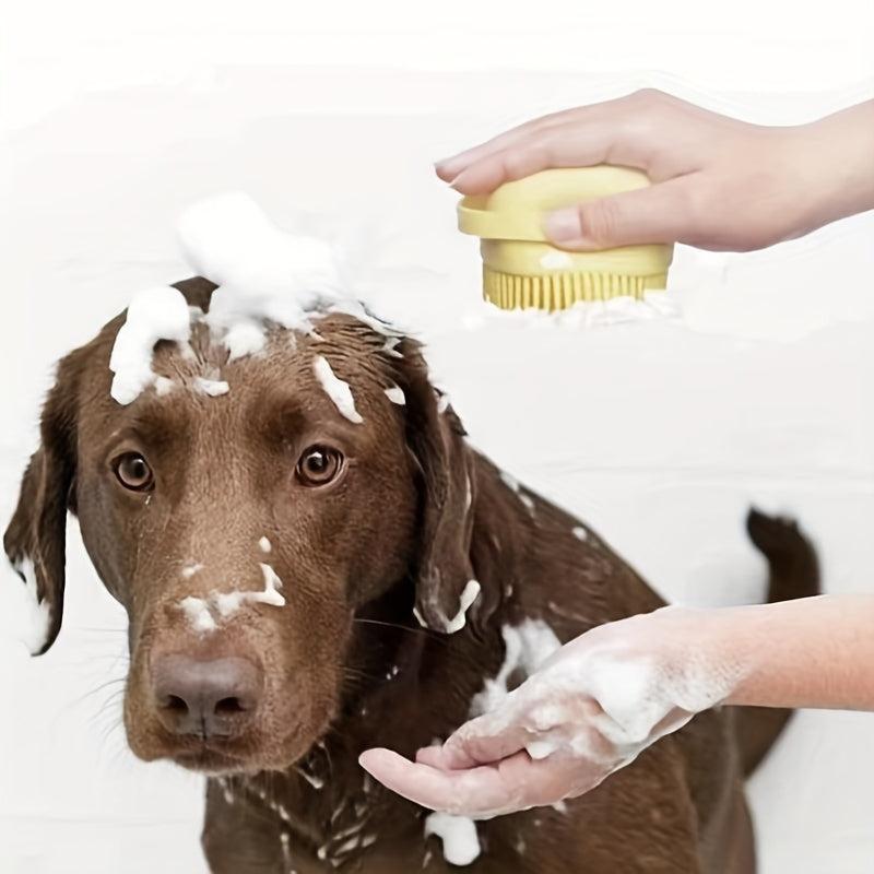 Dog Cat Bath Brush Comb Pet Cleaning Tool Comb Brush Shampoo Dispenser