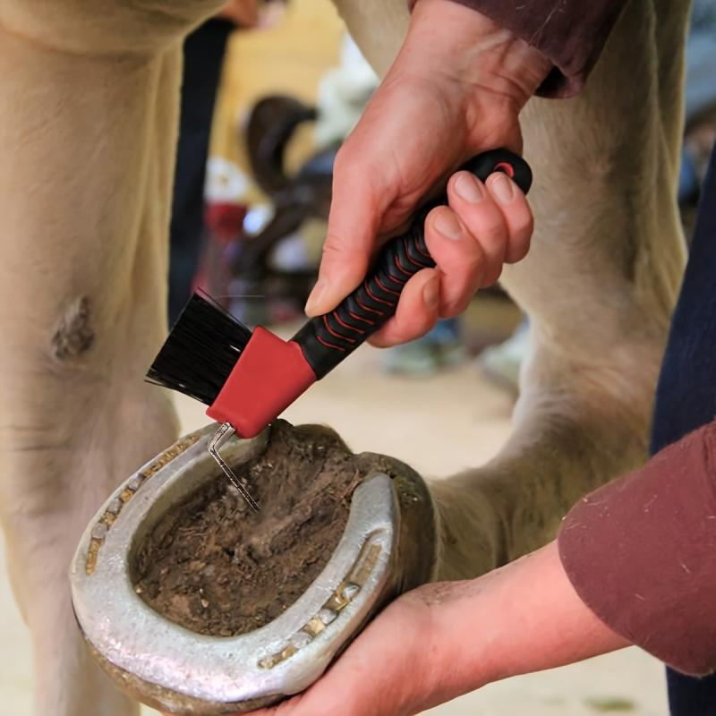 Plastic Horse Hoof Pick with Soft Grip Handle, Equine Cleaning Tools