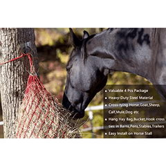 4pcs Heavy Duty Wall Mount Hitching Ring Hooks for Horse Stall Stable