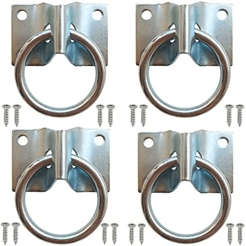 4pcs Heavy Duty Wall Mount Hitching Ring Hooks for Horse Stall Stable