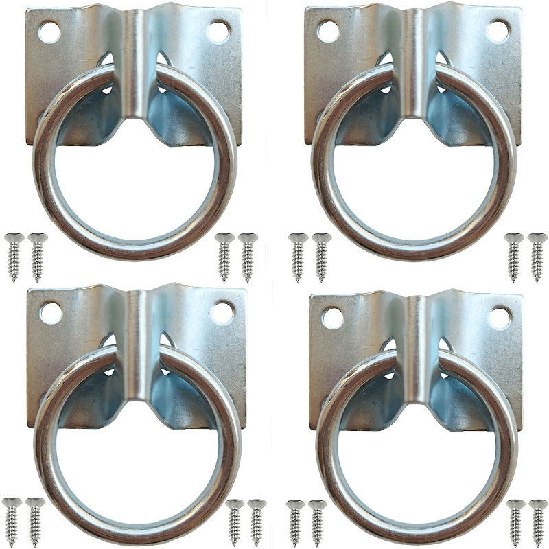 4pcs Heavy Duty Wall Mount Hitching Ring Hooks for Horse Stall Stable