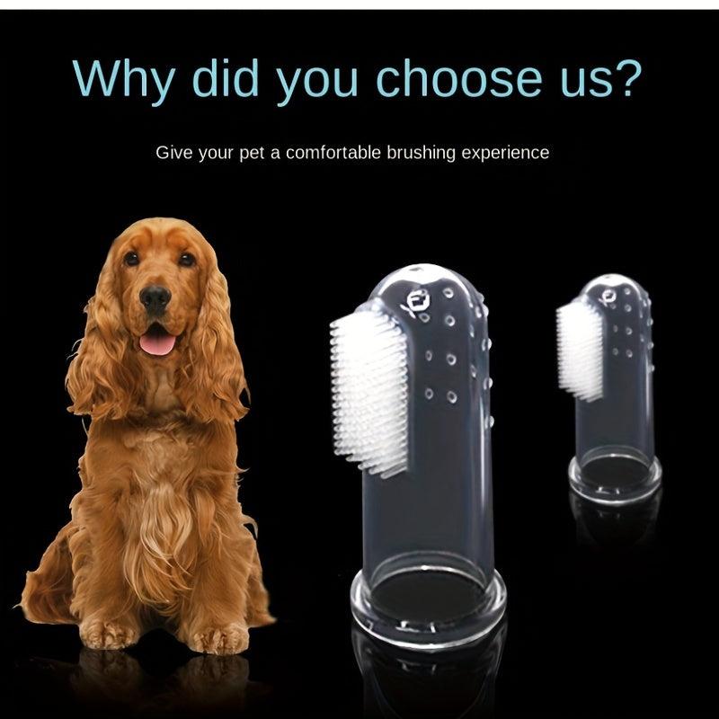 Soft Silicone Finger Toothbrush for Dogs - Tartar Removal & Teeth Cleaning