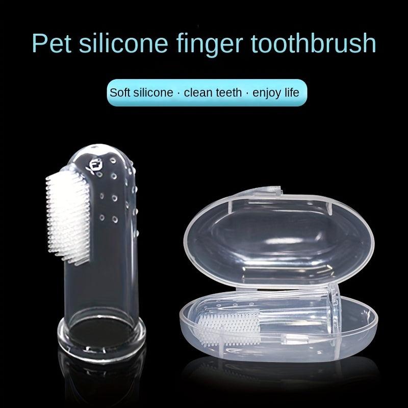 Soft Silicone Finger Toothbrush for Dogs - Tartar Removal & Teeth Cleaning