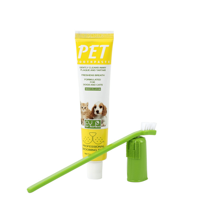 Pet Toothbrush And Toothpaste Set For Cats And Dogs