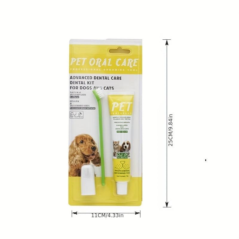 Pet Toothbrush And Toothpaste Set For Cats And Dogs