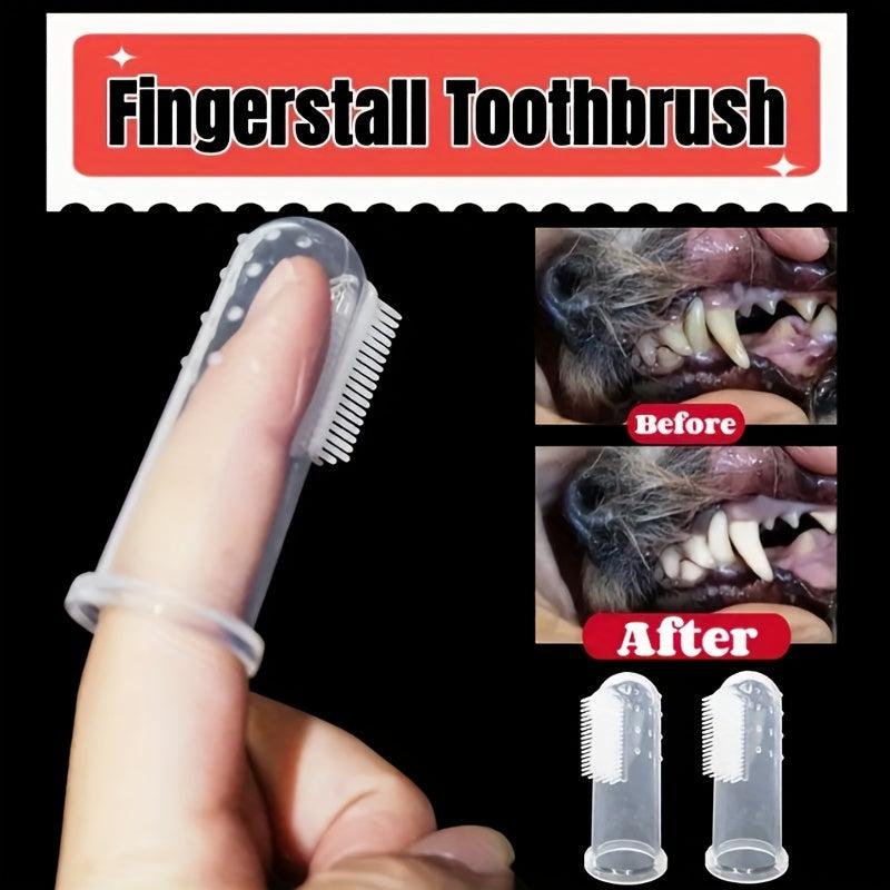 Soft Bristle Pet Finger Toothbrush For Cats And Dogs