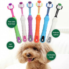 3 Sided Pet Toothbrush Dog Cat Teeth Cleaning Brush