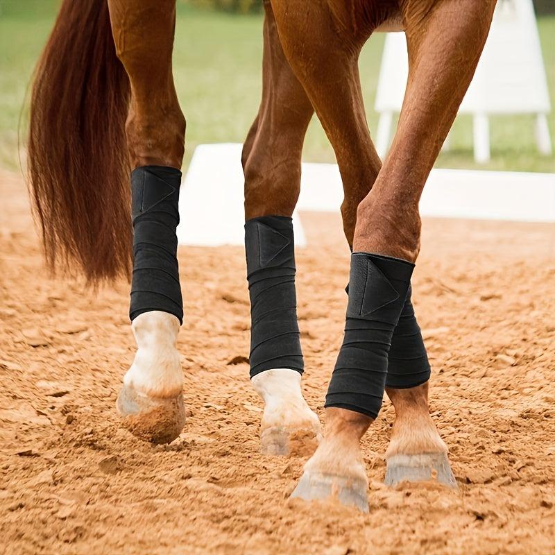 4pcs Horse Protective Gears Leg Protect Bandage Fleece Hoof