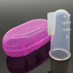 Soft Bristle Silicone Pet Finger Toothbrush Dog Teeth Cleaning with Storage Box