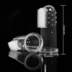 Soft Bristle Silicone Pet Finger Toothbrush Dog Teeth Cleaning with Storage Box