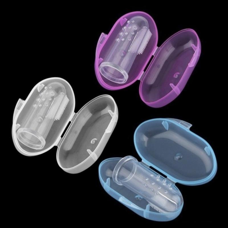 Soft Bristle Silicone Pet Finger Toothbrush Dog Teeth Cleaning with Storage Box