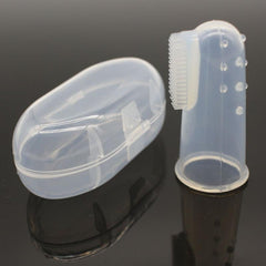 Soft Bristle Silicone Pet Finger Toothbrush Dog Teeth Cleaning with Storage Box