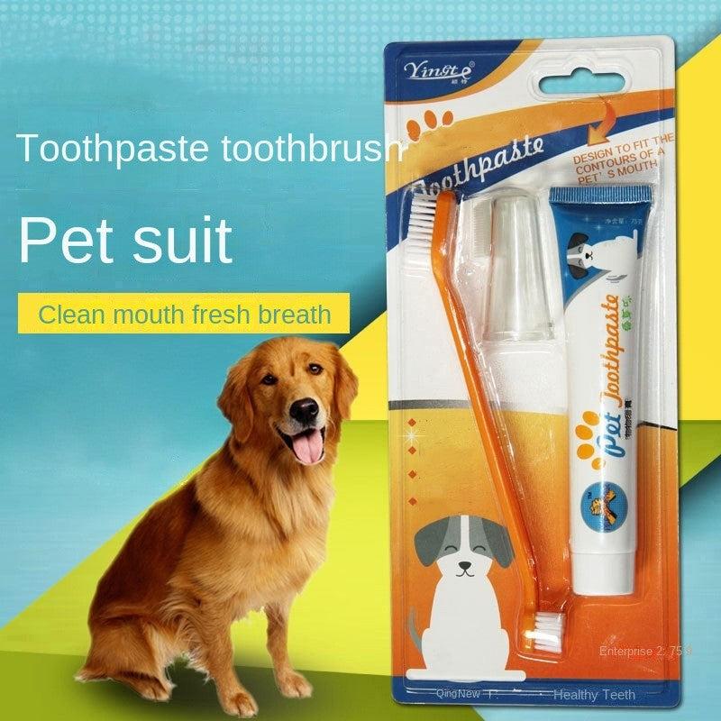 3pcs Pet Toothpaste Dog Cat Oral Care Set