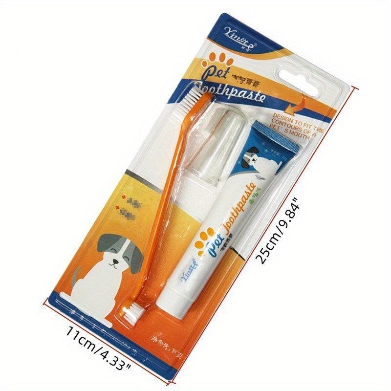 3pcs Pet Toothpaste Dog Cat Oral Care Set