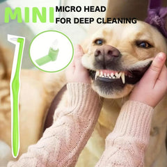 Pet Toothbrush Kit for Cats and Small Dogs 360 Head Soft Bristles