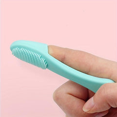 Silicone Dog Finger Toothbrush with Handle Pet Cleaning
