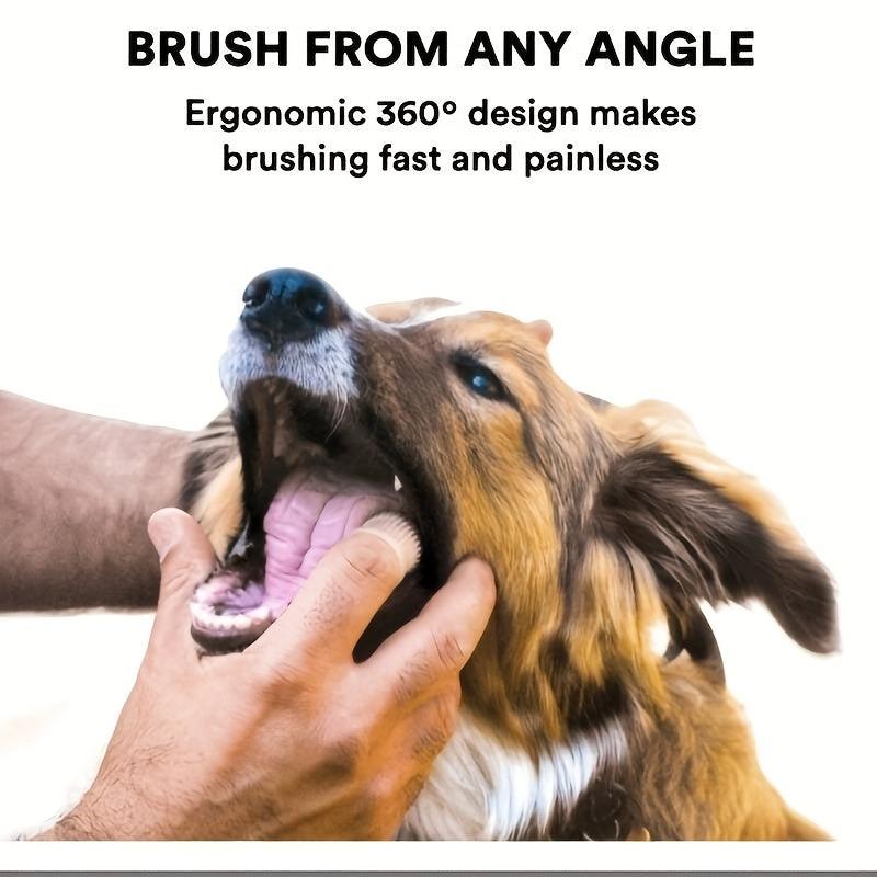Pet Finger Toothbrush Dogs Cats Soft Bristle Teeth Cleaning Brush