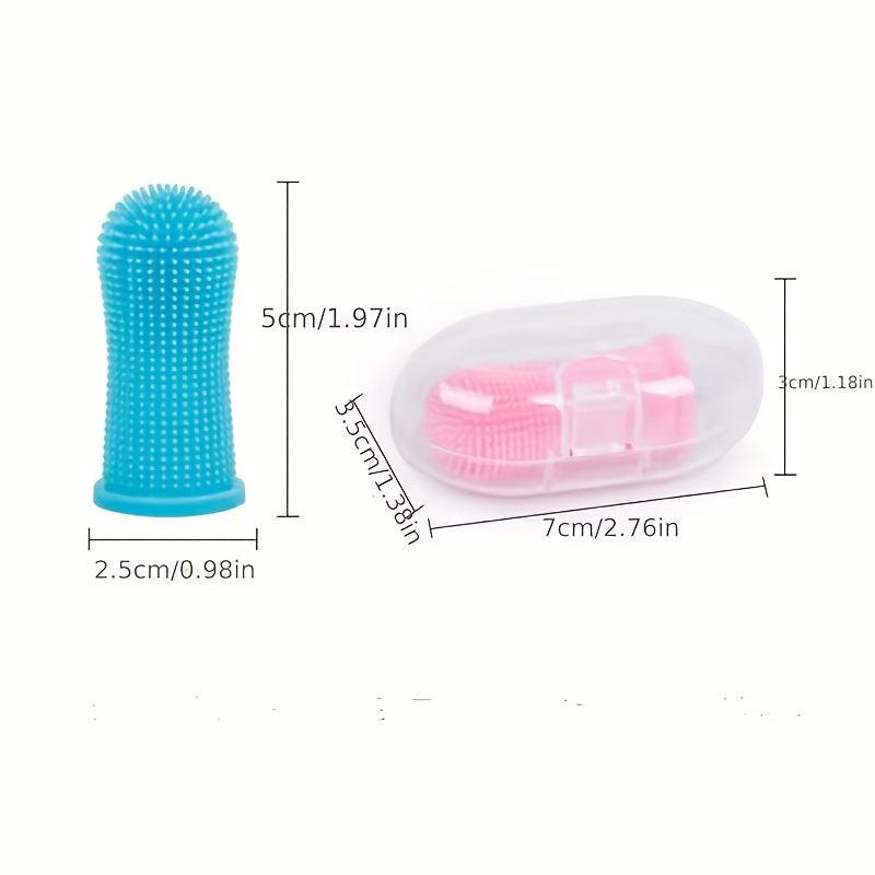 Pet Finger Toothbrush Dogs Cats Soft Bristle Teeth Cleaning Brush