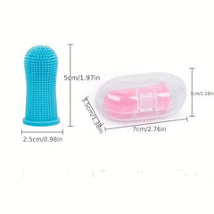 Pet Finger Toothbrush Dogs Cats Soft Bristle Teeth Cleaning Brush