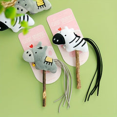 Wooden Cat Teaser Stick Toy - Interactive Kitten Play