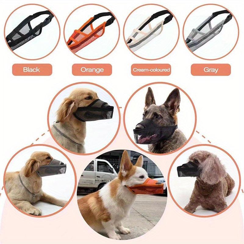 Adjustable Dog Muzzle Mesh Breathable Anti Biting