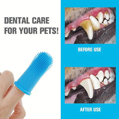 Silicone Pet Toothbrush Finger Cover for Cat Dog Teeth