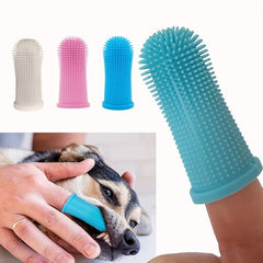 Silicone Pet Toothbrush Finger Cover for Cat Dog Teeth